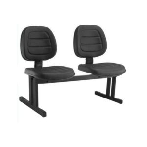 Longarina EXECUTIVA Costurada 02 Lugares - Cor Preta - Pollo Móveis - 33075