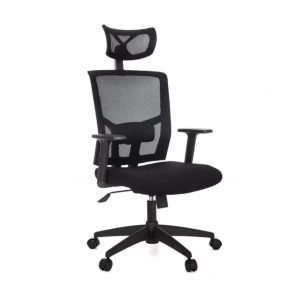 Poltrona Presidente Tela ANM-312P - C/ Encosto de Cabeça - Cor Preto - BLUME - 32981