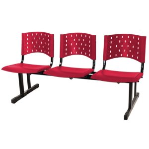 Longarina PLÁSTICA 03 Lugares - COR VERMELHA 33073