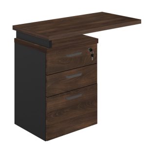Mesa AUXILIAR c/ 03 Gavetas Pedestal MARSALA/PRETO - 51017