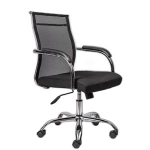 Cadeira Diretor Tela Mesh DUBAI Giratória Cromada - PMD - 31020
