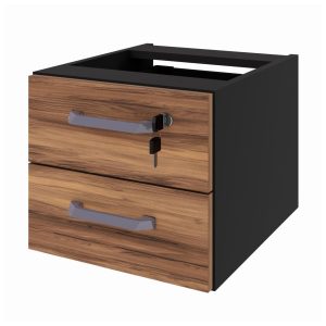 Gaveteiro Suspenso p/ Mesa (02 Gav) NOGAL SEVILHA / PRETO - 21420 .