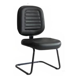 Cadeira DIRETOR COSTURADA Base em "S" Preta s/ Braço 30303